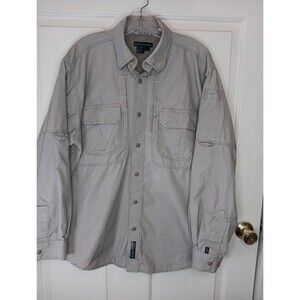 5.11 Tactical Utility Shirt  Size Large Tan 72157 Vented Long Sleeve Pockets